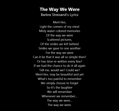 the way we were lyrics